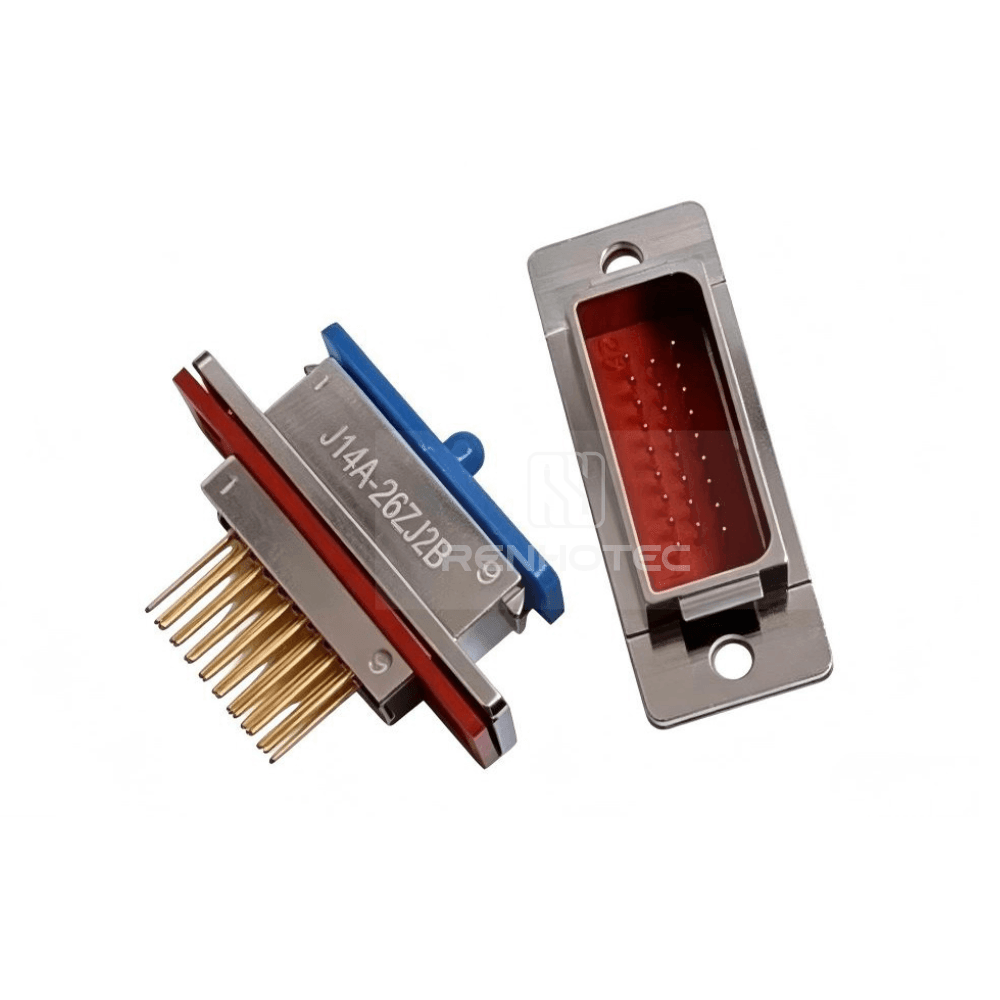 J14 Series J14A Metal Shell 26pin Micro-D MIL-Spec Male Socket, Straight PCB Mount, extended version J14A-26ZJ3B