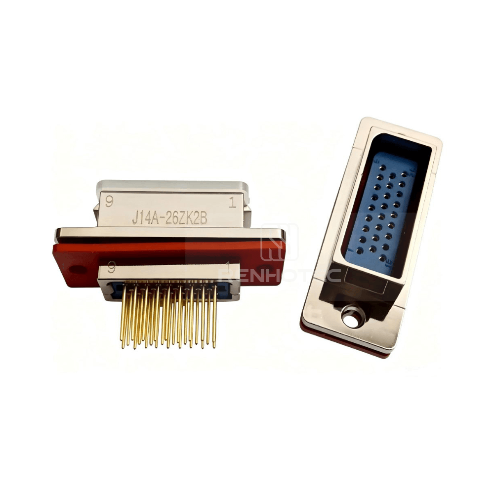 J14 Series J14A Metal Shell 26pin Micro-D MIL-Spec Female Socket, Straight PCB Mount, extended version J14A-26ZK3B