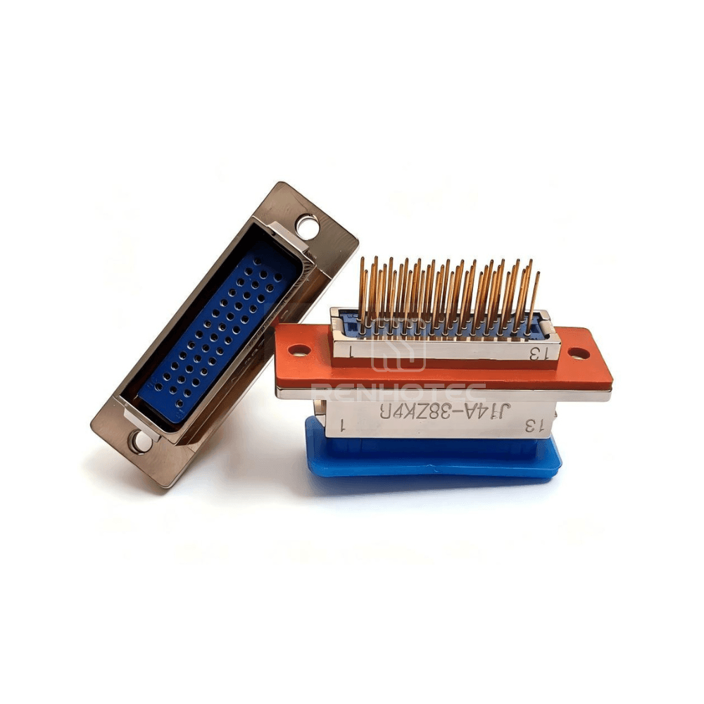 J14 Series J14A Metal Shell 38pin Micro-D MIL-Spec Female Socket, Straight PCB Mount, extended version J14A-38ZK3B