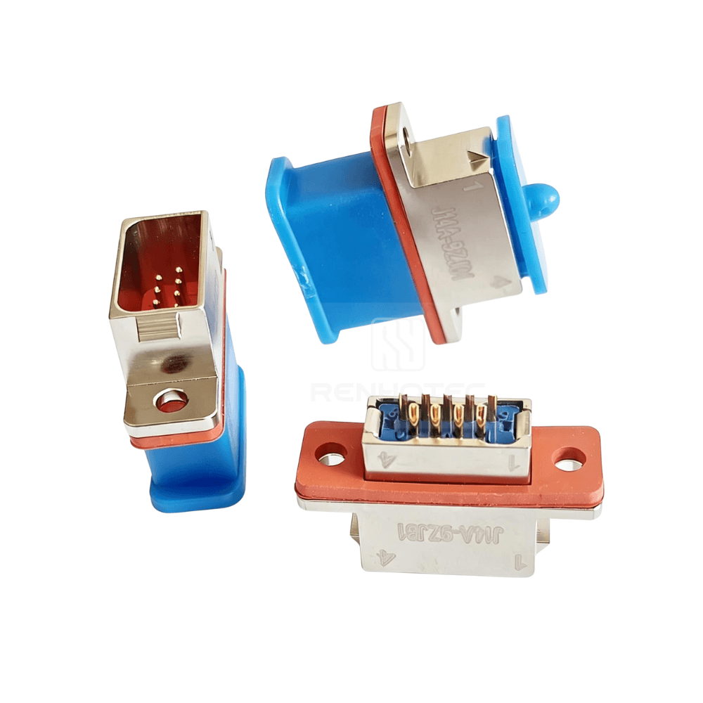 J14 Series J14A Metal Shell 9pin Micro-D MIL-Spec Panel Mount Male Socket, Narrow Flange Mount J14A-9ZJB1