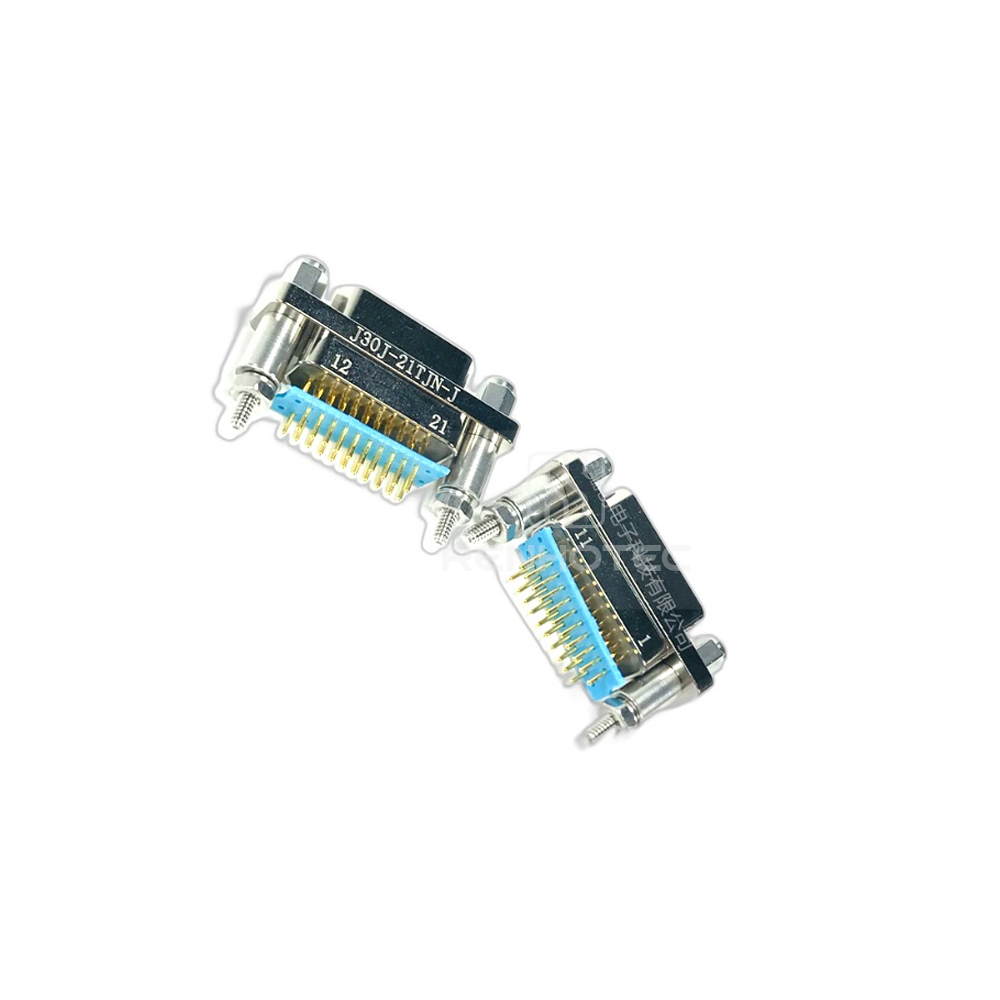 J30J(MIL-DTL-83513 / MDM) Metal Shell 21pin Straight PCB Micro-D MIL-Spec Male Connector, 1.27x2.54mm Grid