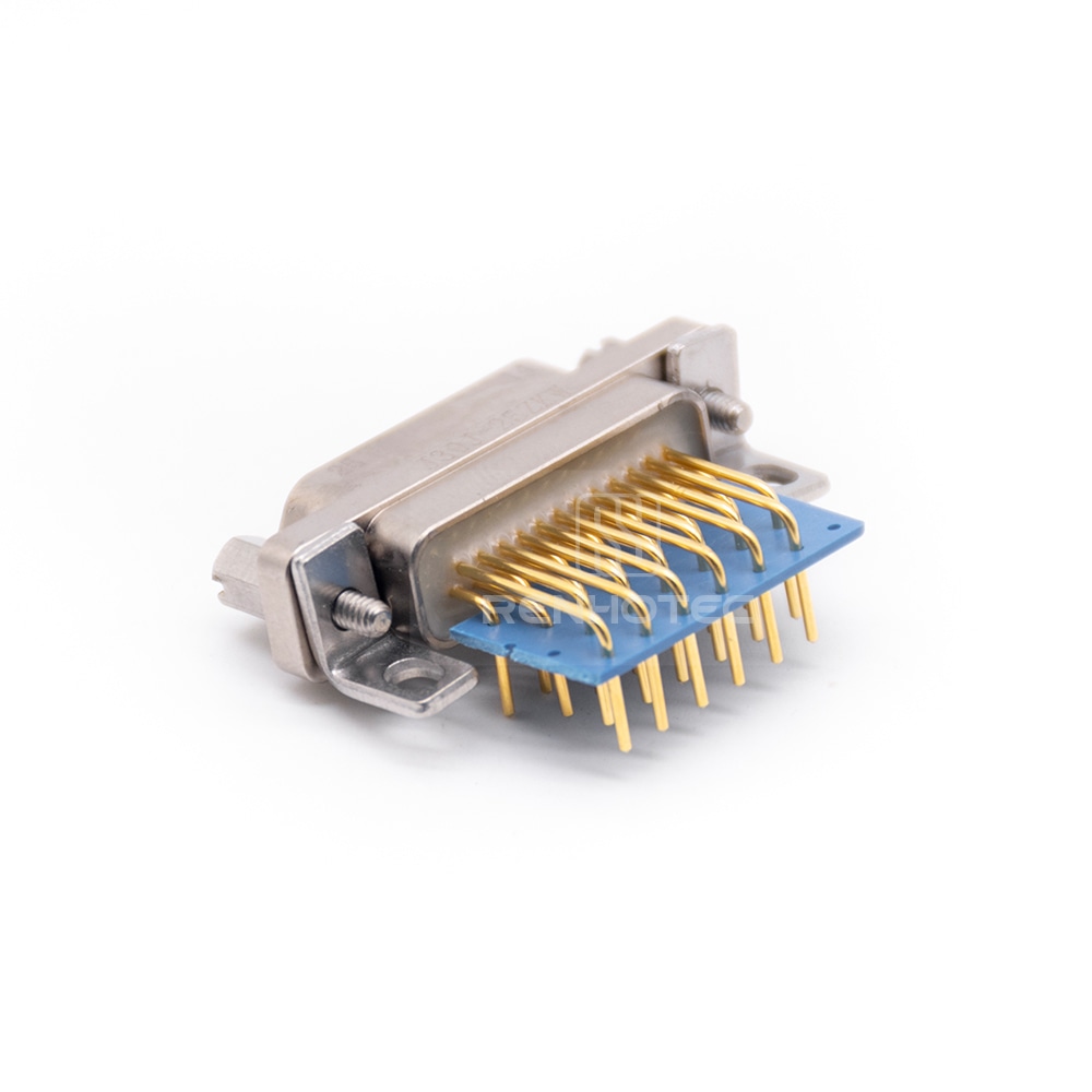 J30J(MIL-DTL-83513 / MDM) Metal Shell 21pin 90 Degree PCB Micro-D MIL-Spec Female Connector, 1.27x2.54mm Grid