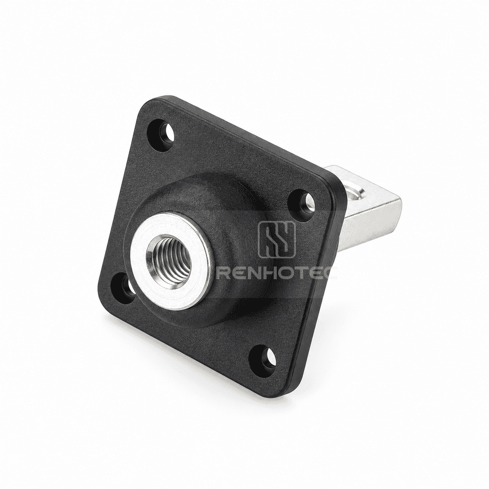 Single Stud Type Junction Blocks 500A Internal Screw (M10) Busbar with M10 Flange Mounting Black — изображение 2