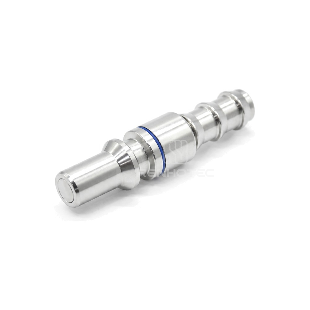 UQD08 Plug, OCP Standard Liquid Cooling Connector, Stainless Steel 316L, 5/8" Hose Barb
